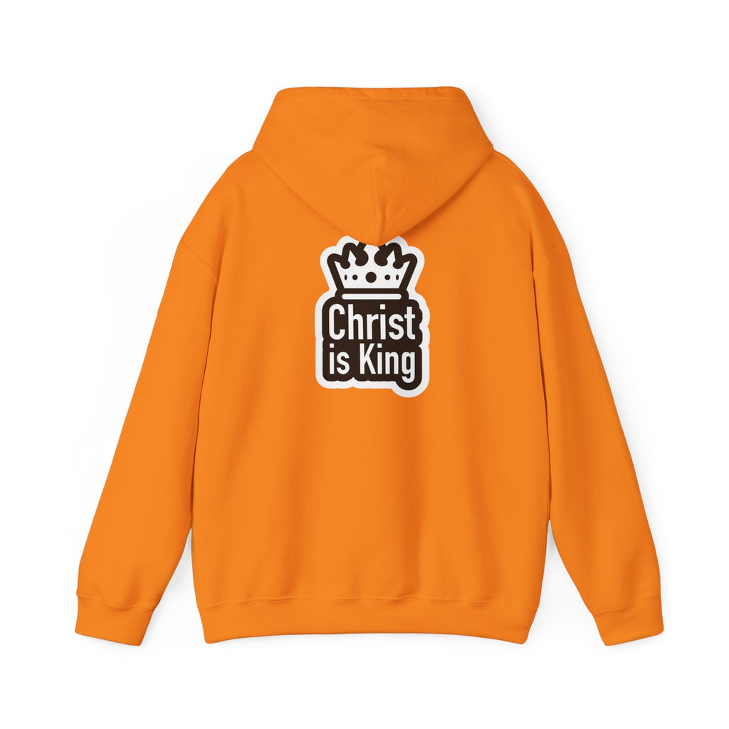 Christ is King Hoodie – Bold Crown & Cross Christian Sweatshirt for Unshakable Faith Printify