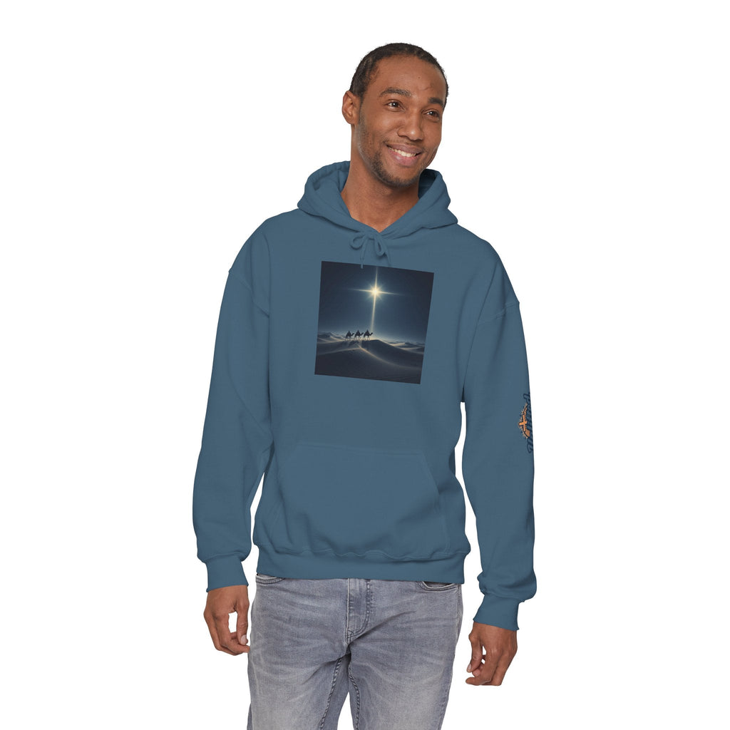 3 Wise Men Hoodie – Magi Camels Nativity Journey Christian Christmas Sweatshirt for Epiphany Faith & Holy Night Printify