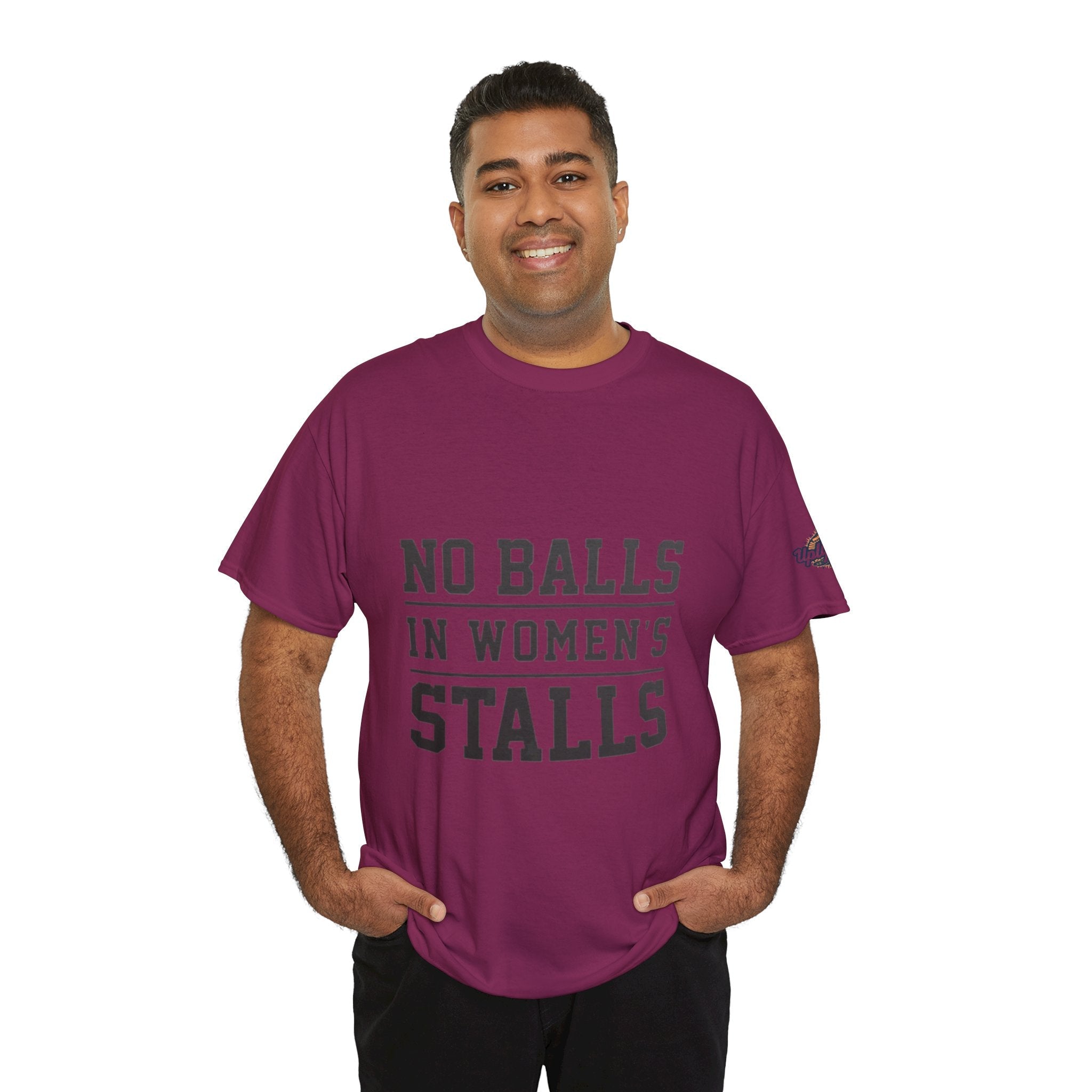 No Balls in Women's Stalls Retro Protest T-Shirt Printify