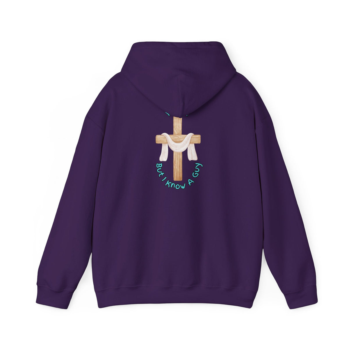 I Can’t, But I Know a Guy Hoodie – Jesus Cross Christian Hoodie for Cozy Faith Printify