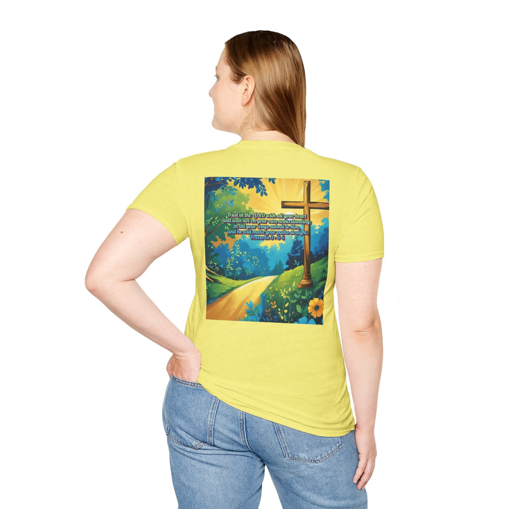Trust in The Lord Proverbs 3:5-6 Biblical Design Unisex Softstyle T-Shirt Printify