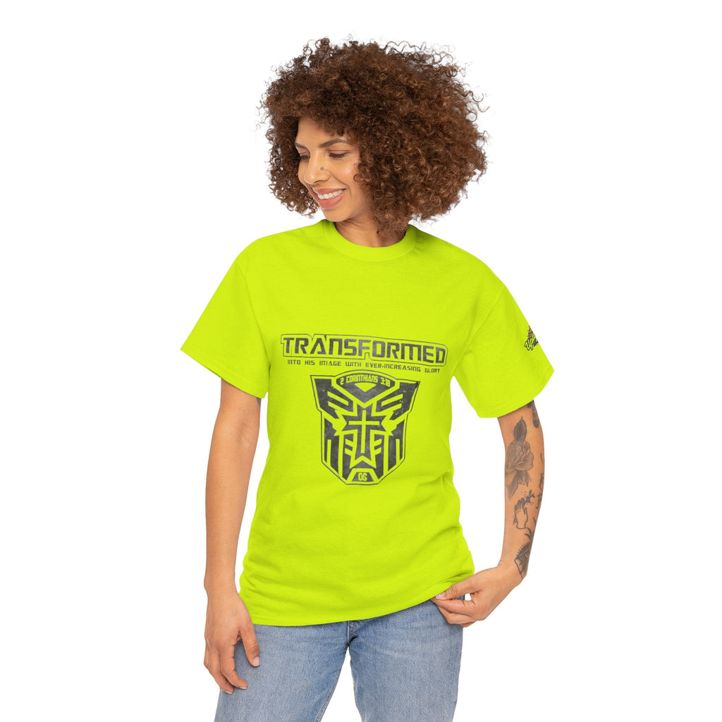 Transformer Logo Christian T-shirt | 2 Corinthians 3:18 Bible Verse T-shirt Printify