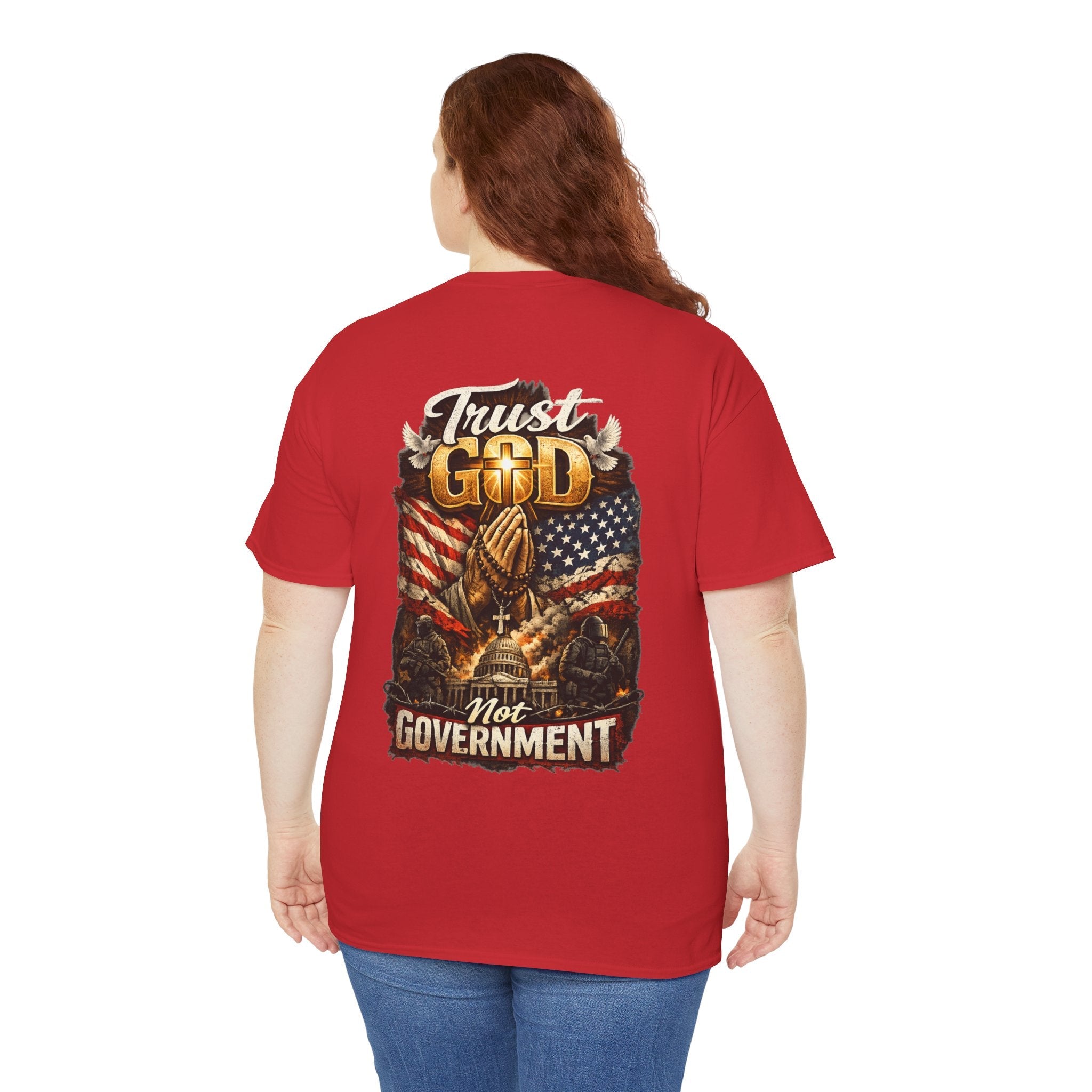 Trust God Not Government T-Shirt — Vintage Patriotic Christian Tee Printify