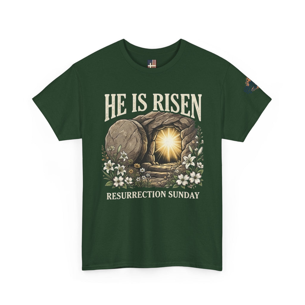He Is Risen T-Shirt — Jesus Christ Resurrection Easter Tee Printify