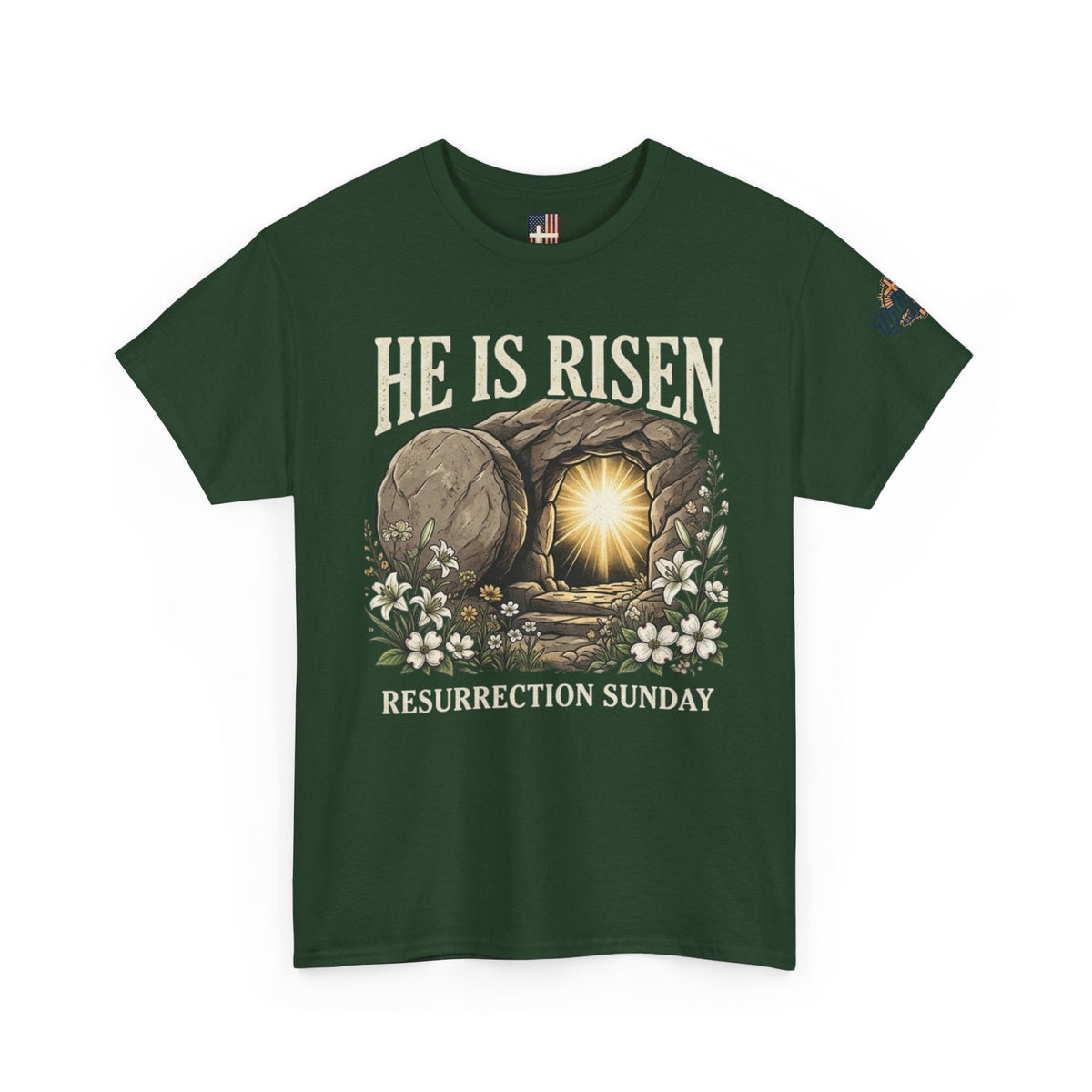 He Is Risen T-Shirt — Jesus Christ Resurrection Easter Tee Printify