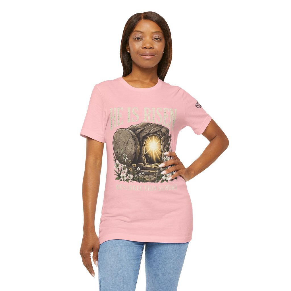 He Is Risen T-Shirt — Jesus Christ Resurrection Easter Tee Printify