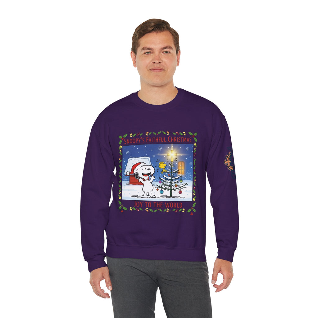 🎄 Faithful Christmas Friends – Christian Holiday Sweatshirt | Festive Tree & Cartoon Duo | Heartwarming Christmas Tee by Uplifted Gear Printify