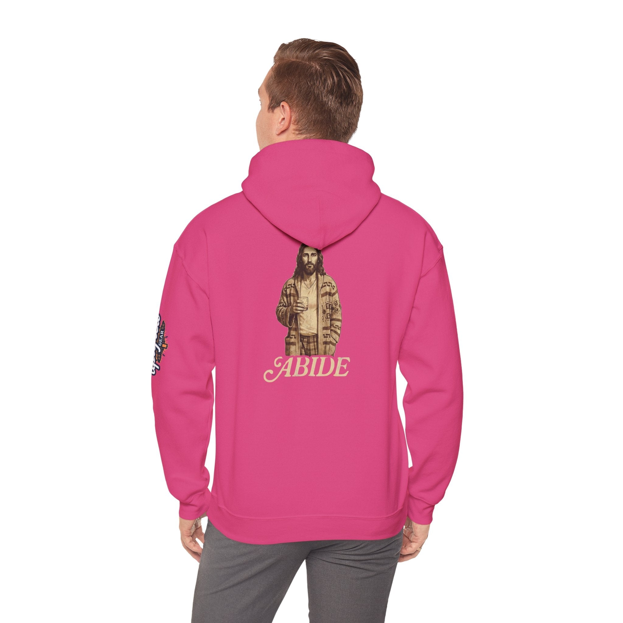 Abide Jesus Hoodie — Vintage 'The Dude' Religious Graphic Hoodie Printify