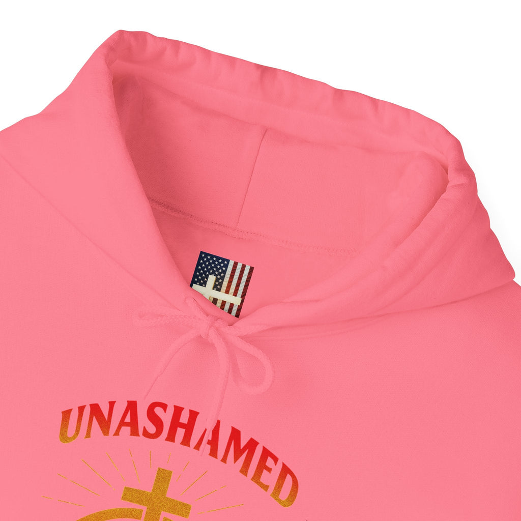 Unashamed Hoodie – Ichthys Jesus Fish & Cross Christian Sweatshirt for Romans 1:16 Bold Faith Printify