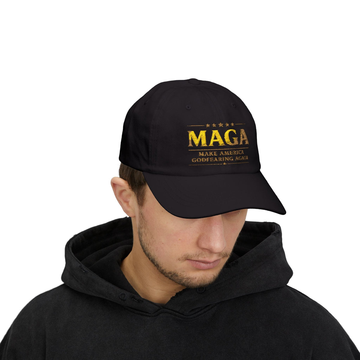 Dad Cap — "MAGA: Make America Godfearing Again" Embroidered Hat Printify
