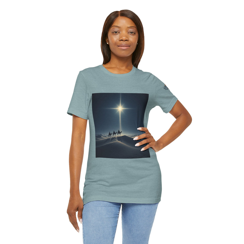 3 Wise Men T-shirt – Magi Camels Nativity Journey Christian Christmas T-shirt for Epiphany Faith & Holy Night Printify