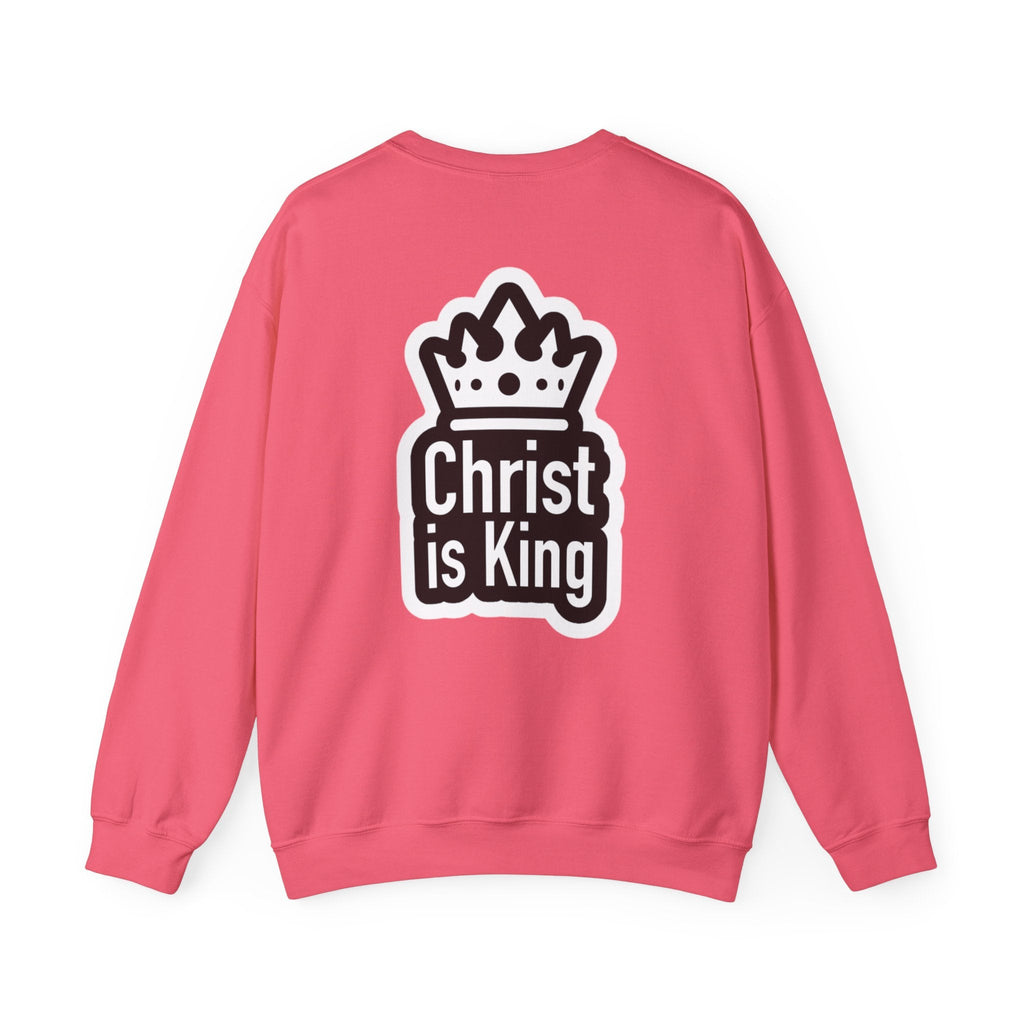 Christ is King Sweatshirt – Bold Crown & Cross Christian Hoodie for Unshakable Faith Printify