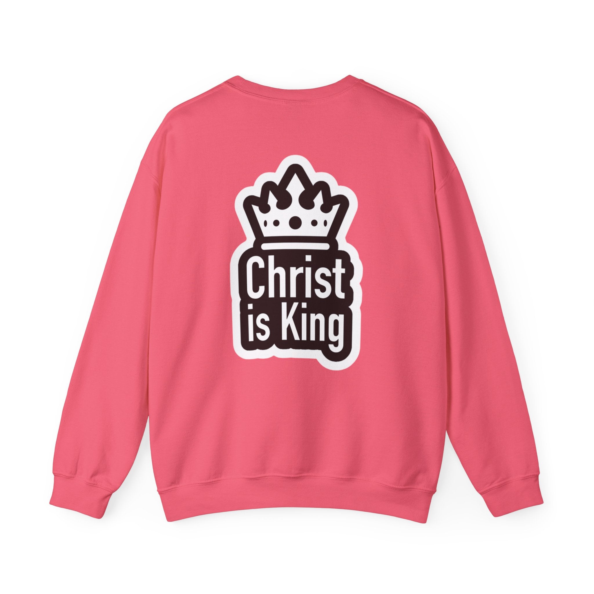 Christ is King Sweatshirt – Bold Crown & Cross Christian Hoodie for Unshakable Faith Printify