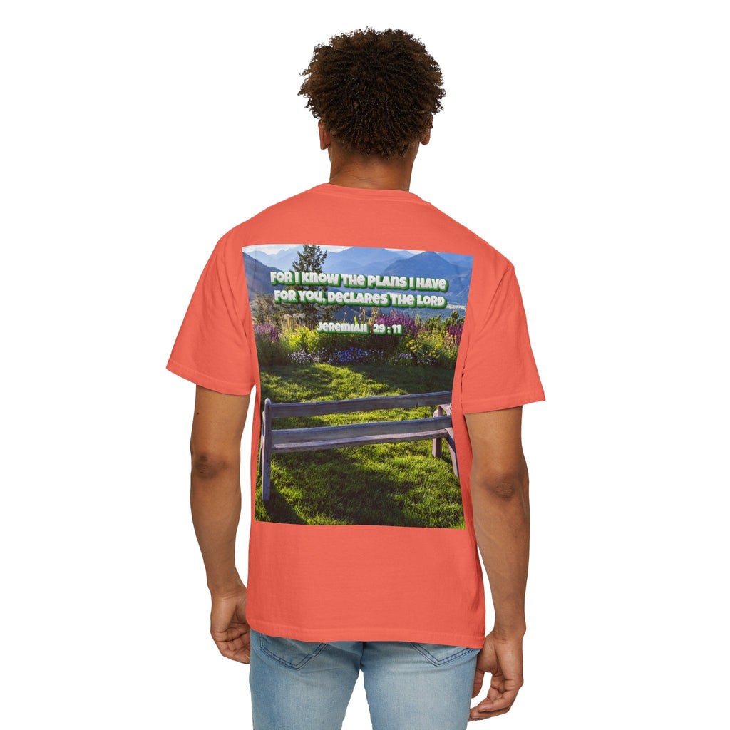 Bible Verse Unisex Garment-Dyed T-shirt  - Jeremiah 29 : 11 Printify