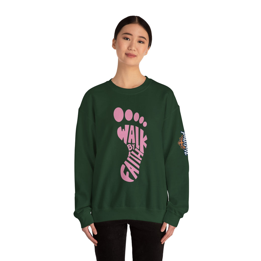 Walk By Faith Footprint Sweatshirt Printify
