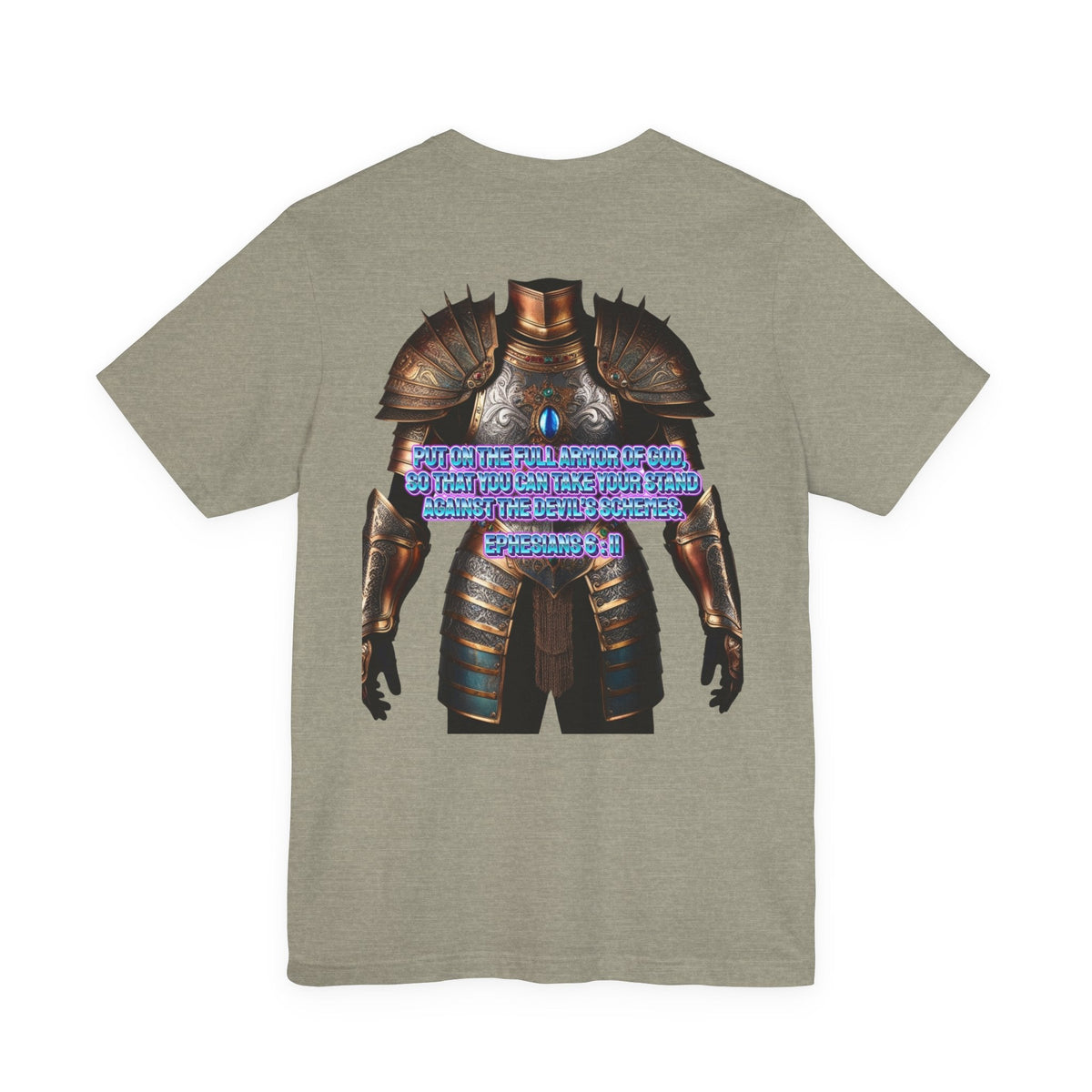 Religious Graphic Tee with Armor Of God Design Unisex Jersey Short Sleeve Tee Printify