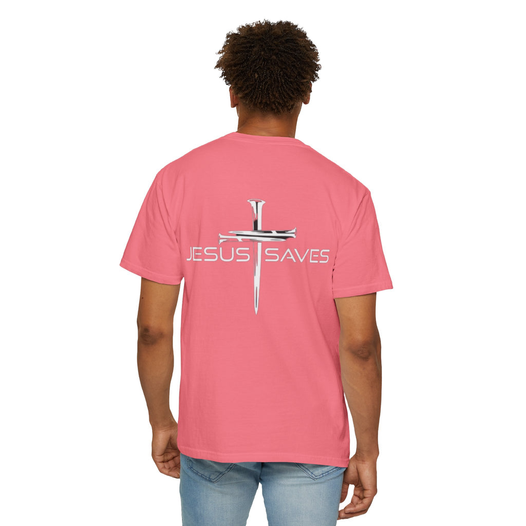 Jesus Saves T-shirt – 3 Nails Crucifix Cross Christian T-shirt for Redemption Faith & Bold Salvation
