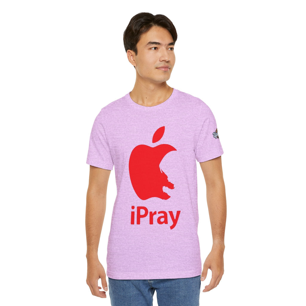 iPray Red Apple Christian T-Shirt — Faith Graphic Tee Printify