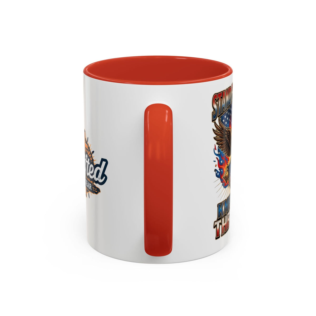 Patriotic Eagle Coffee Mug — "Stand for the Flag, Kneel for the Cross" (11/15oz) Printify
