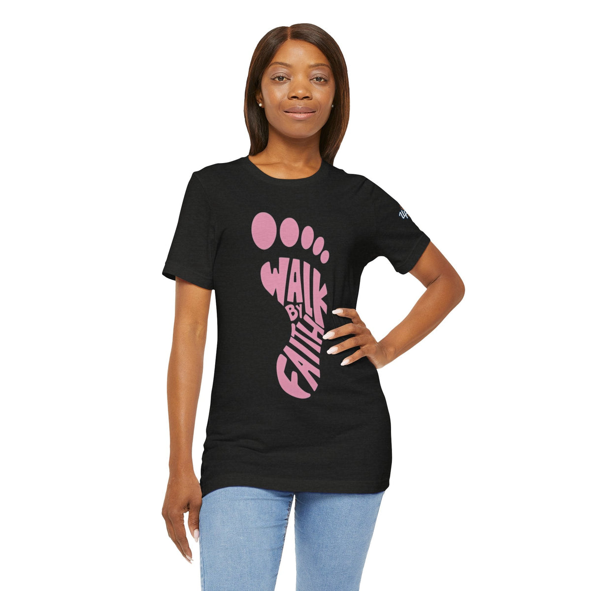 Walk By Faith Footprint T-Shirt Printify
