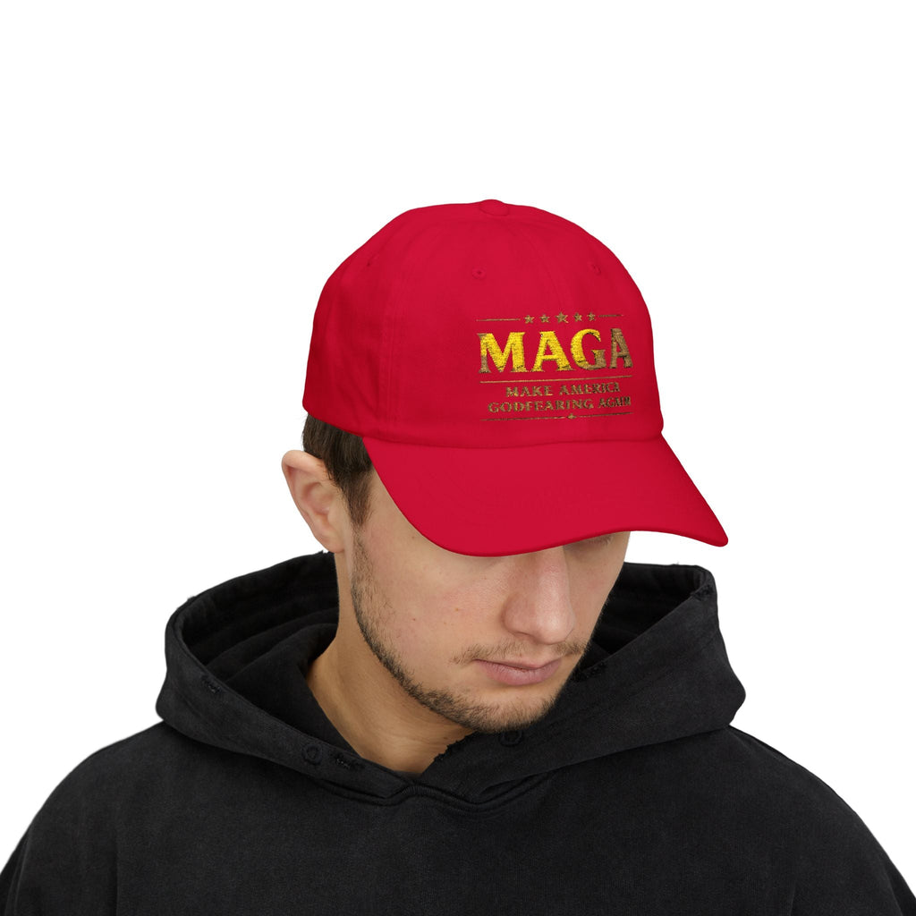 Dad Cap — "MAGA: Make America Godfearing Again" Embroidered Hat Printify