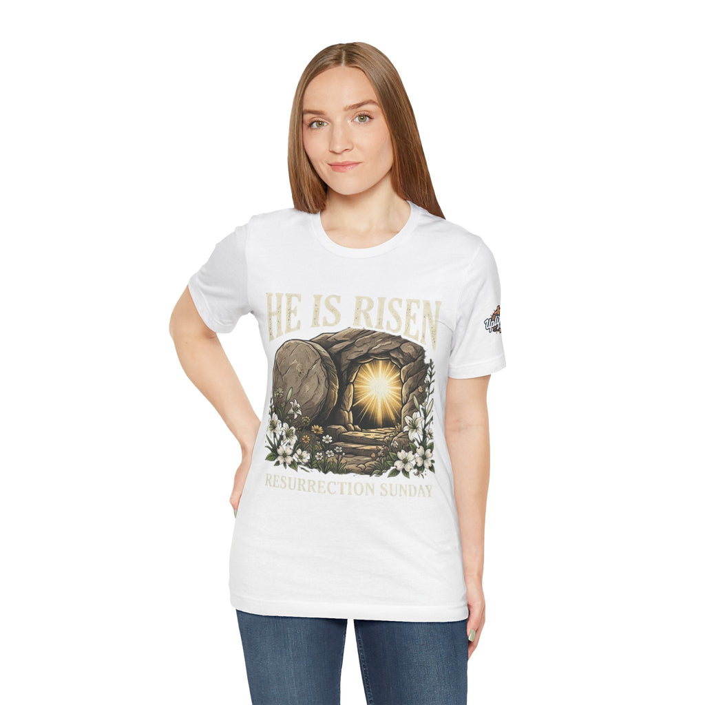 He Is Risen T-Shirt — Jesus Christ Resurrection Easter Tee Printify