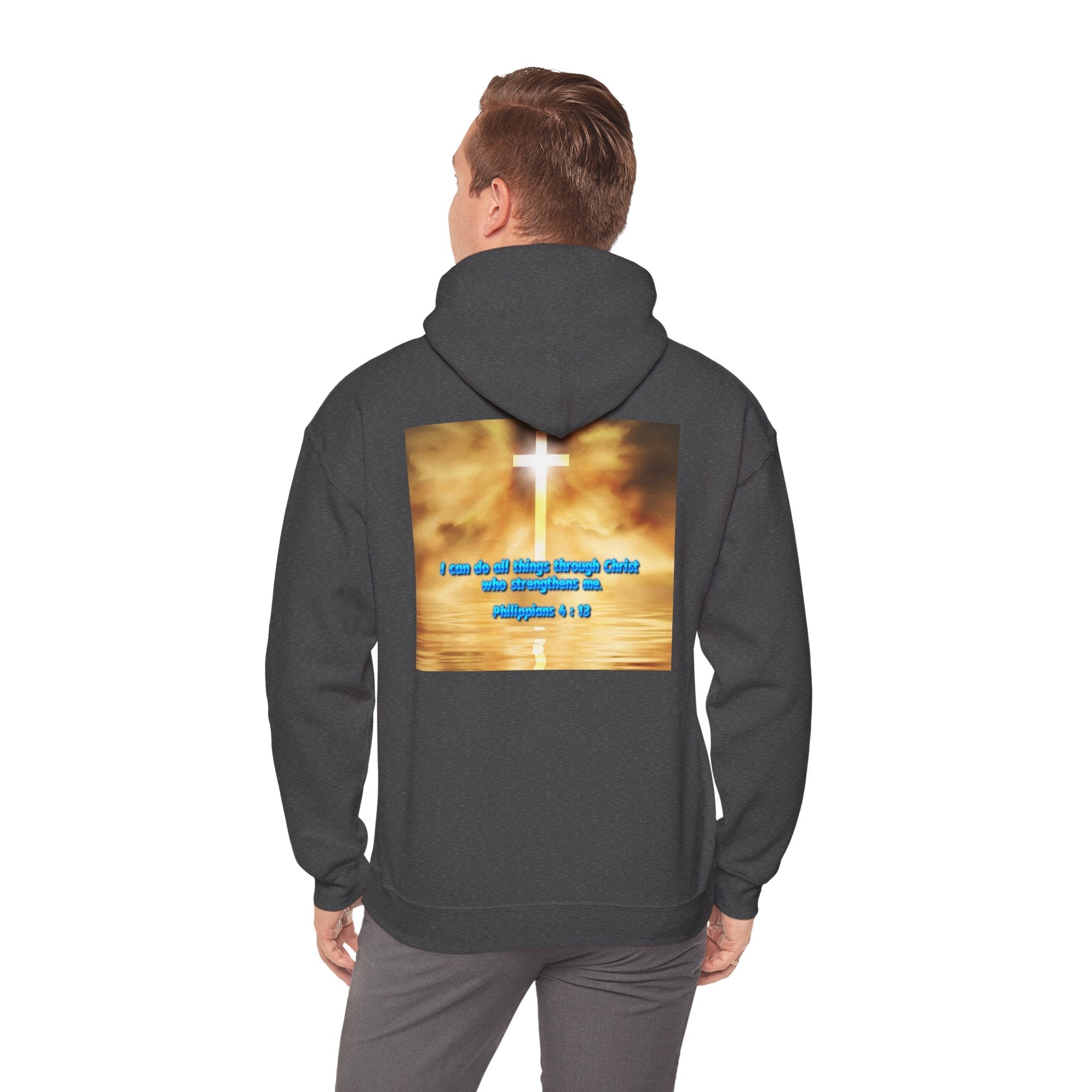 Bible Verse Unisex Heavy Blend™ Hooded Sweatshirt - Philippians 4 : 13 Printify