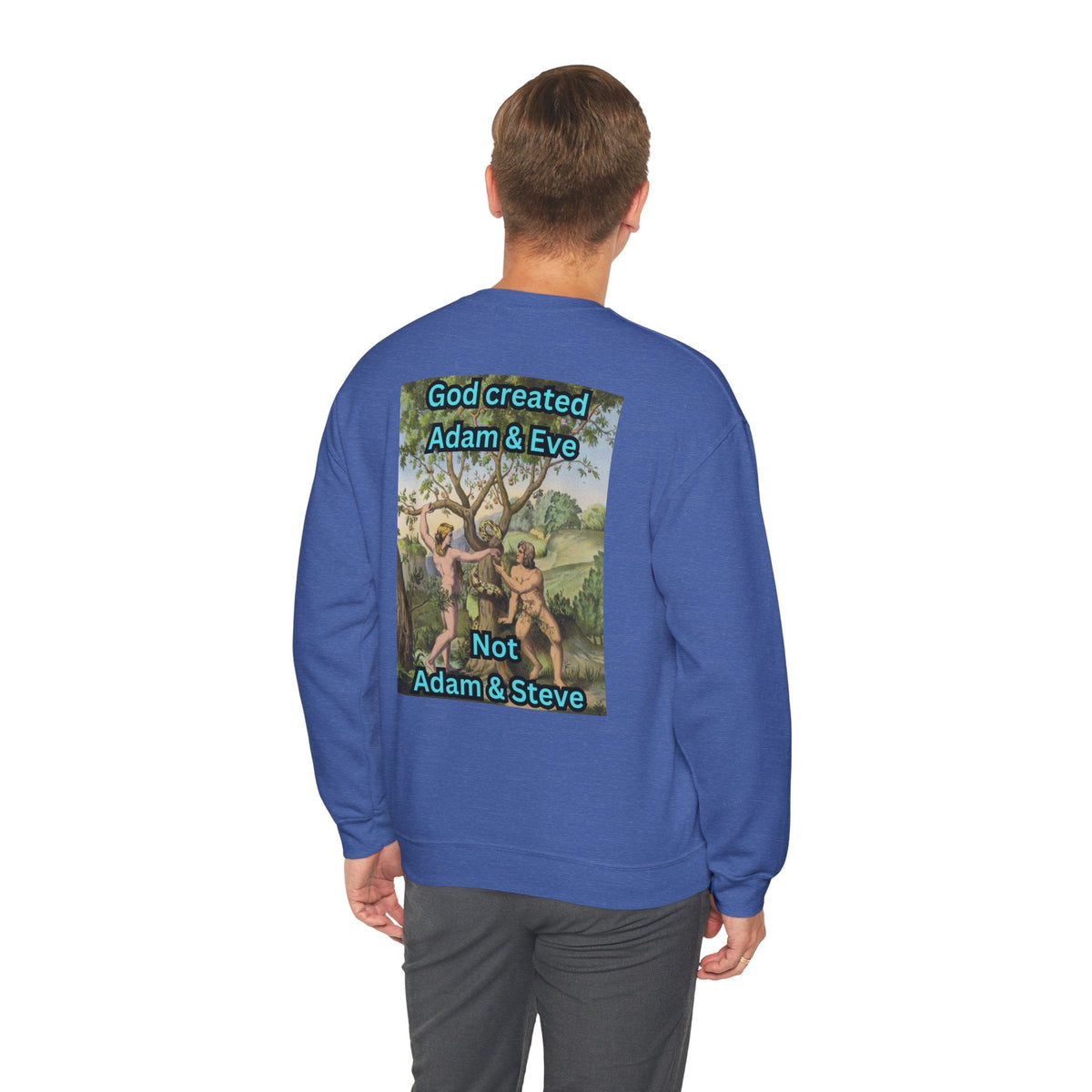 God Created Adam and Eve Sweatshirt – Biblical Truth Christian Sweatshirt for Unshakable Faith Printify