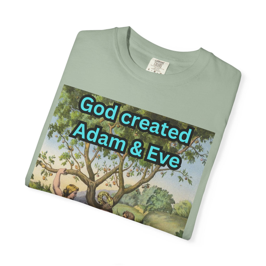 God Created Adam and Eve T-Shirt – Biblical Truth Christian Tee for Bold Faith Printify
