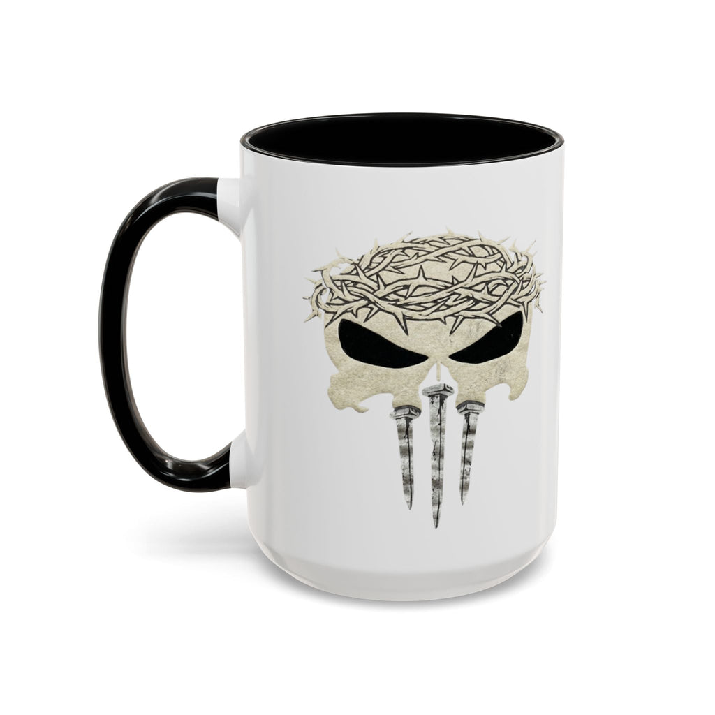 Christian Skull Coffee Mug — Crown of Thorns “Warrior Faith” (11/15 oz) Printify
