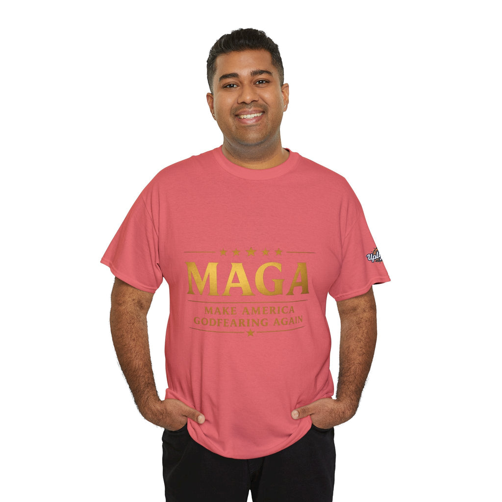 MAGA Gold Letter T-Shirt — "Make America Great Again" Printify