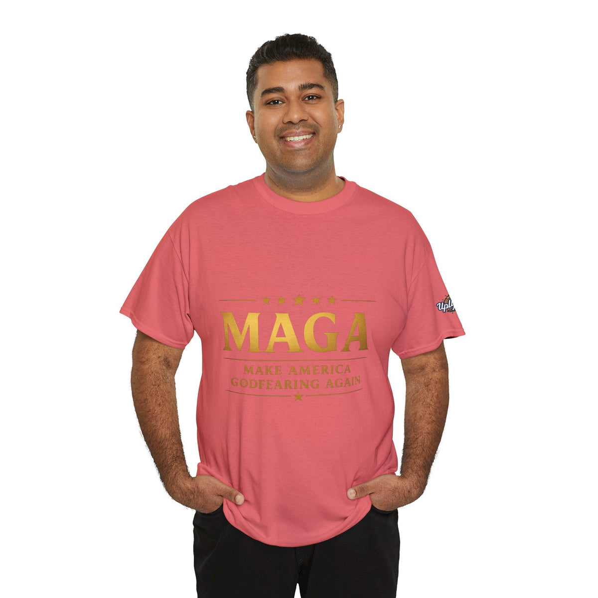 MAGA Gold Letter T-Shirt — "Make America Great Again" Printify
