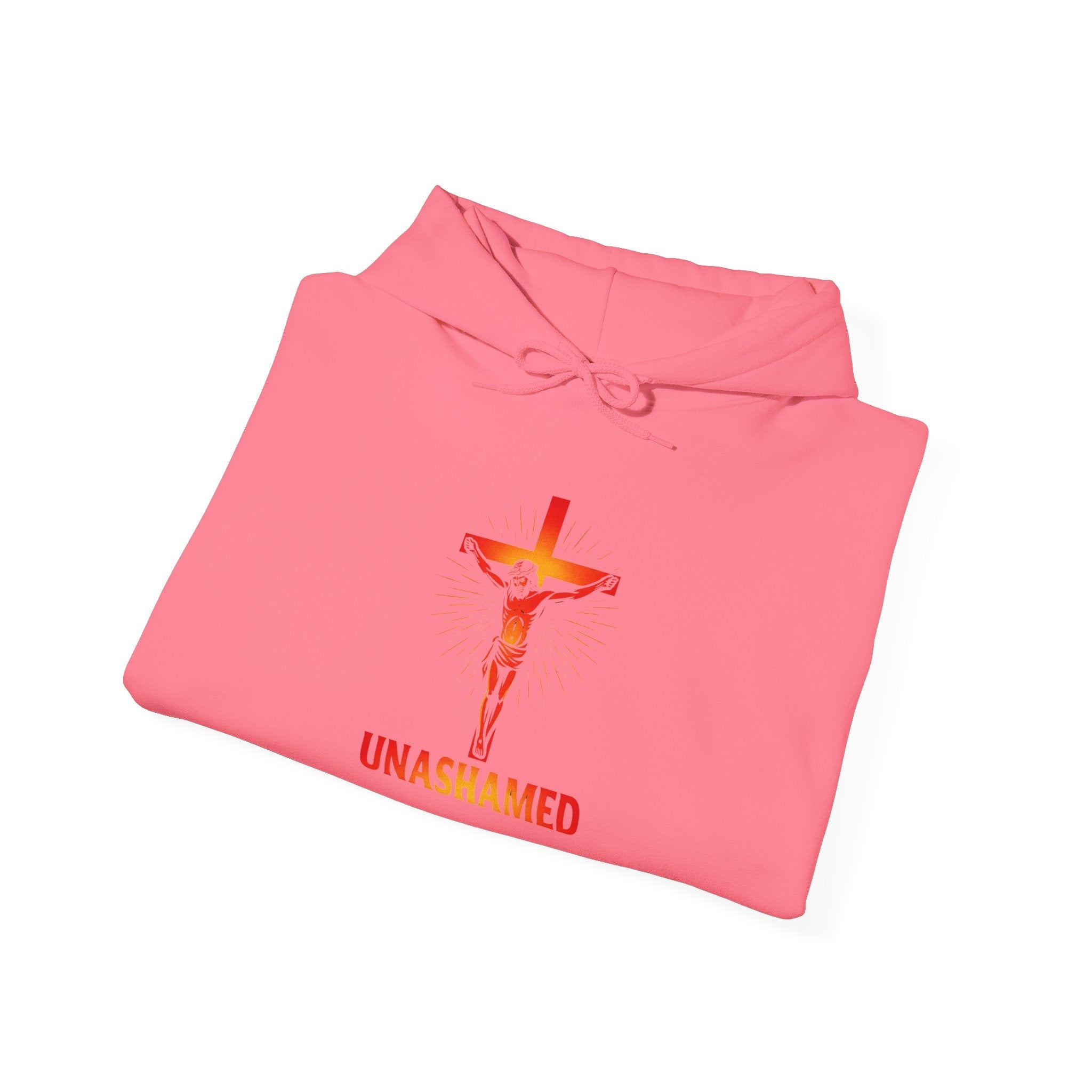 Unashamed Hoodie – Romans 1:16 Crucifixion Christian Sweatshirt for Bold Unwavering Faith Printify