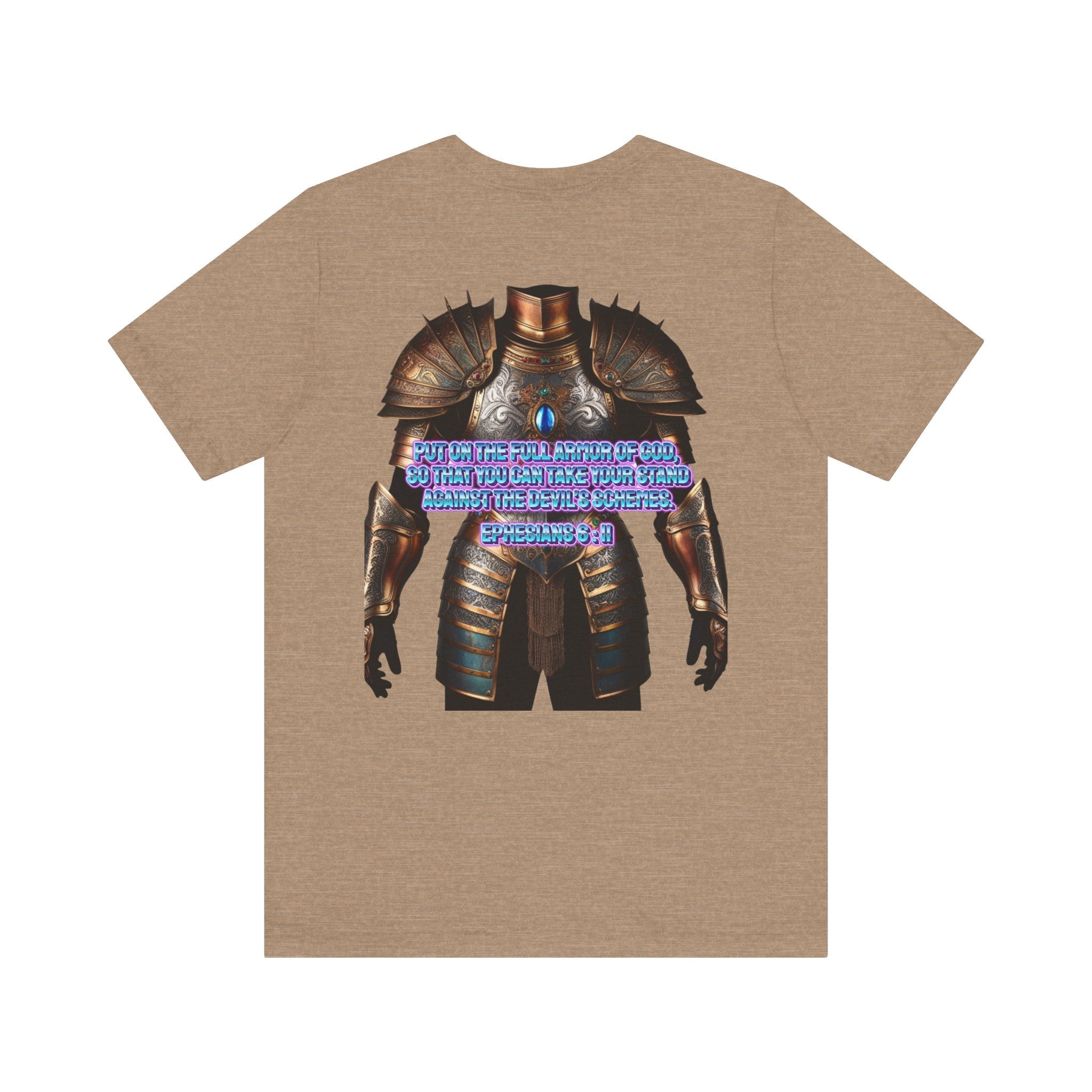 Religious Graphic Tee with Armor Of God Design Unisex Jersey Short Sleeve Tee Printify
