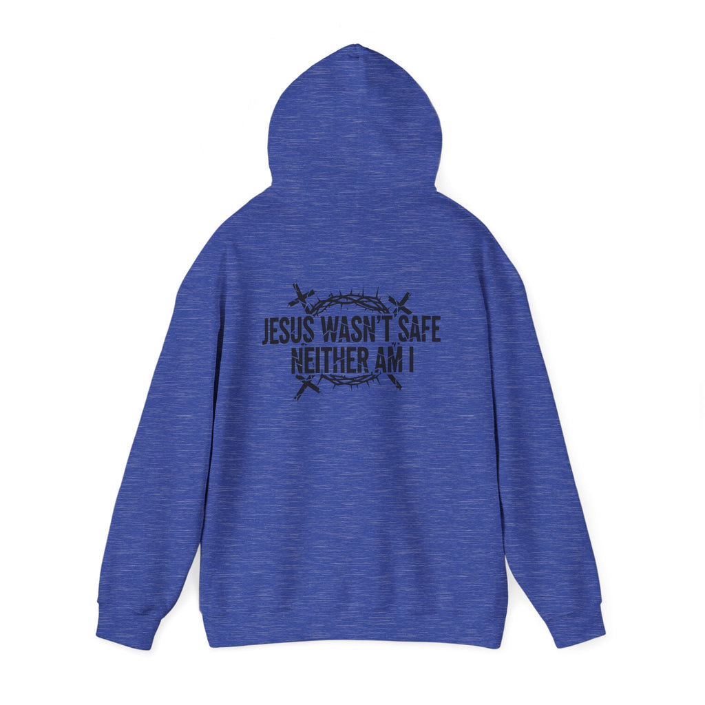 ⚡ Jesus Wasn’t Safe – Neither Am I | Bold Christian Hoodie | Storm-Walking Faith Tee | Minimalist Black & White Design | Uplifted Gear Printify