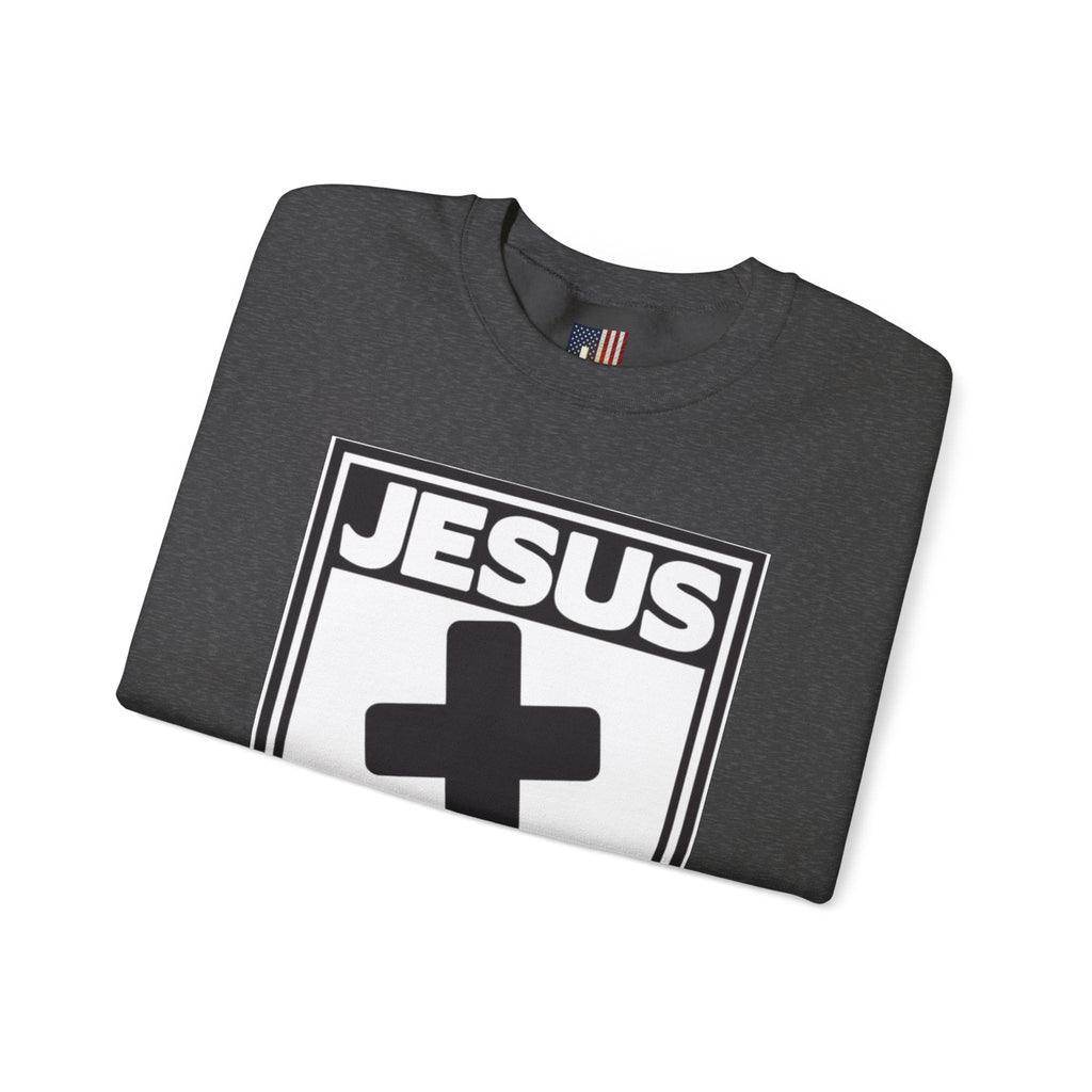 Jesus, Rated E for Everyone Sweatshirt - Gamer Faith Sweatshirt - Christian Video Game Parody Printify