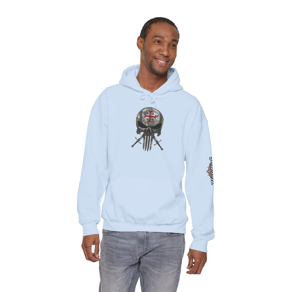 Crusader Knight Christian Skull Hoodie - Warrior Armor of God Hoodie Printify