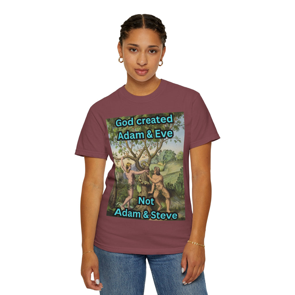 God Created Adam and Eve T-Shirt – Biblical Truth Christian Tee for Bold Faith Printify