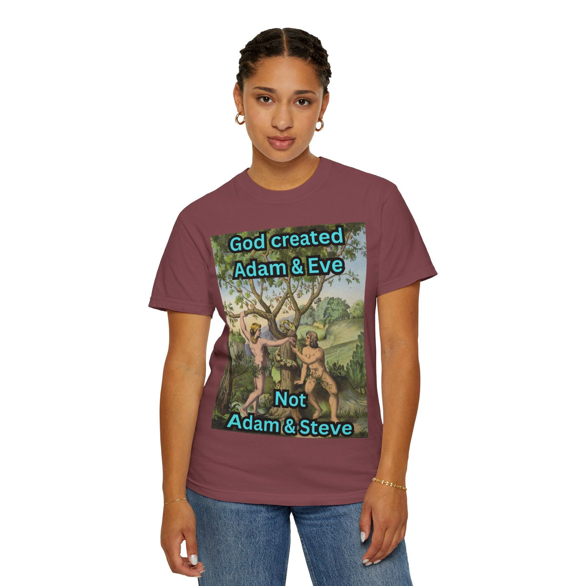 God Created Adam and Eve T-Shirt – Biblical Truth Christian Tee for Bold Faith Printify