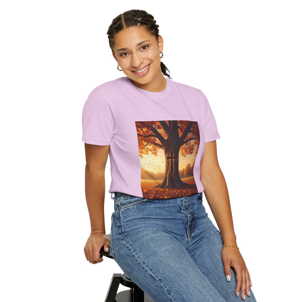 Trust in the Lord T-Shirt – Autumn Tree Christian Tee with Proverbs 3:5 Printify