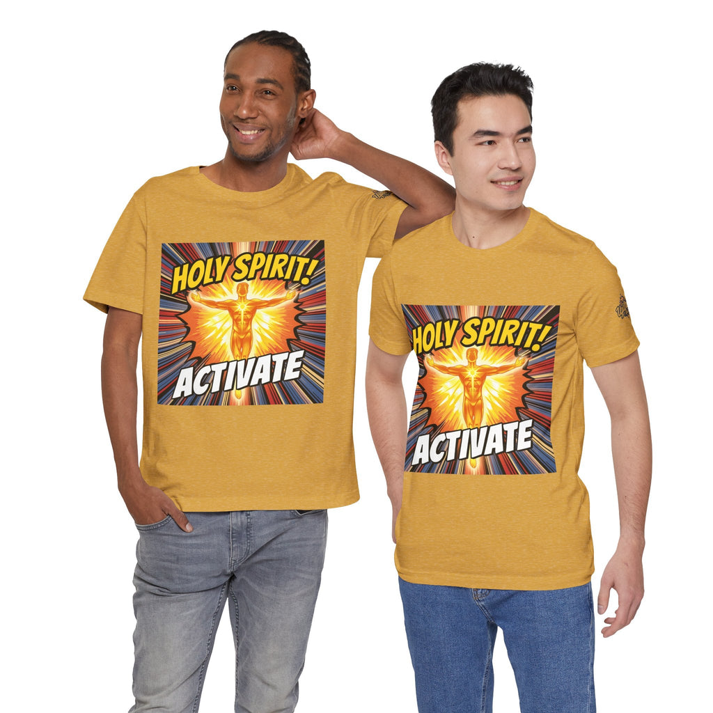 Holy Spirit Activate T-shirt – Superhero Christian T-shirt with Vibrant Power-Up Design for Faith-Fueled Boldness Printify
