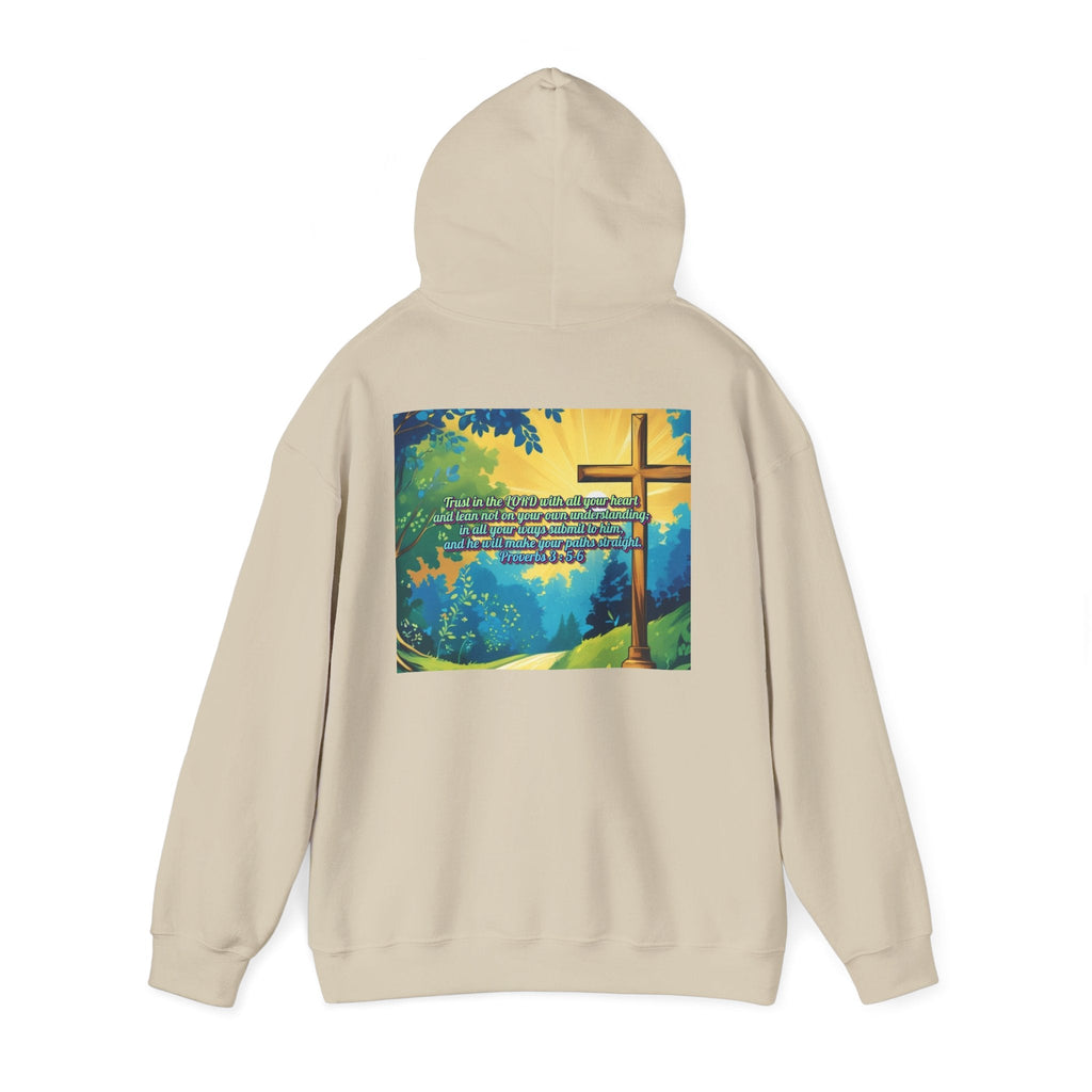 Trust in The Lord Proverbs 3:5-6 Biblical Design Unisex Heavy Blend™ Hooded Sweatshirt Printify