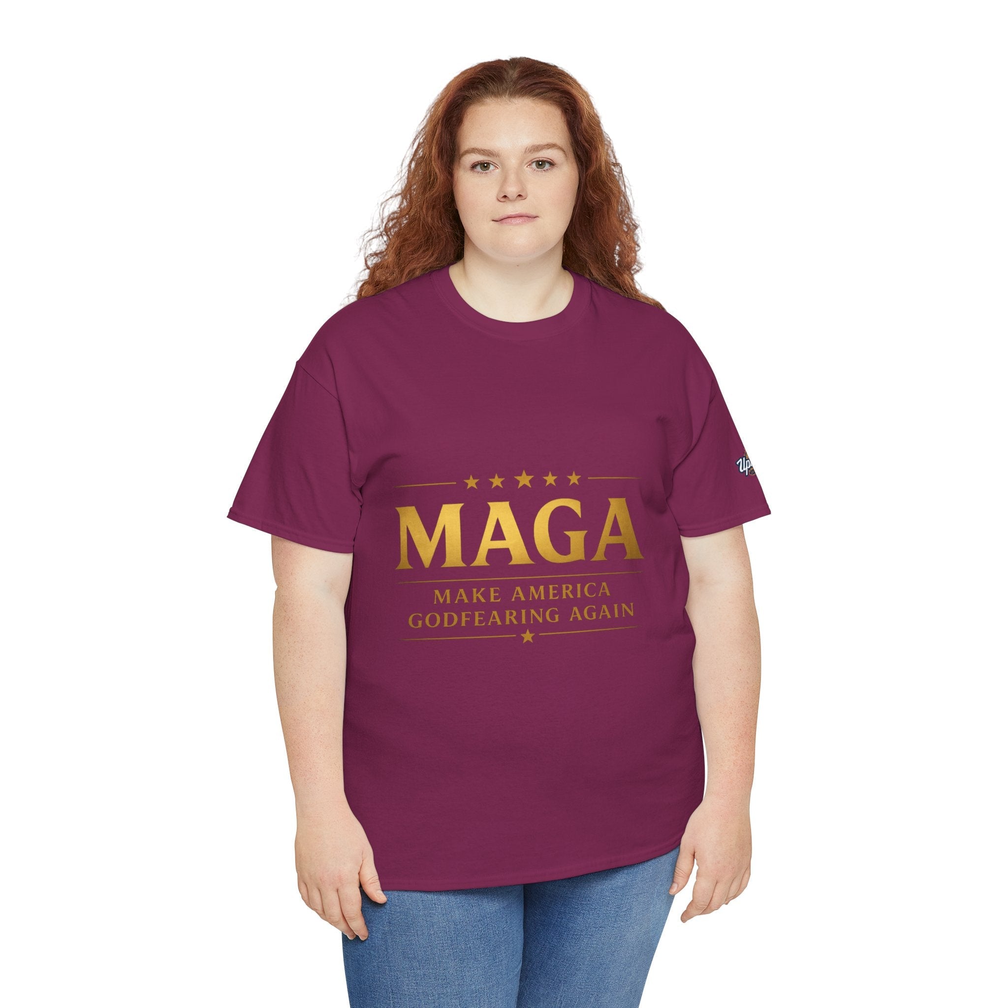 MAGA Gold Letter T-Shirt — "Make America Great Again" Printify