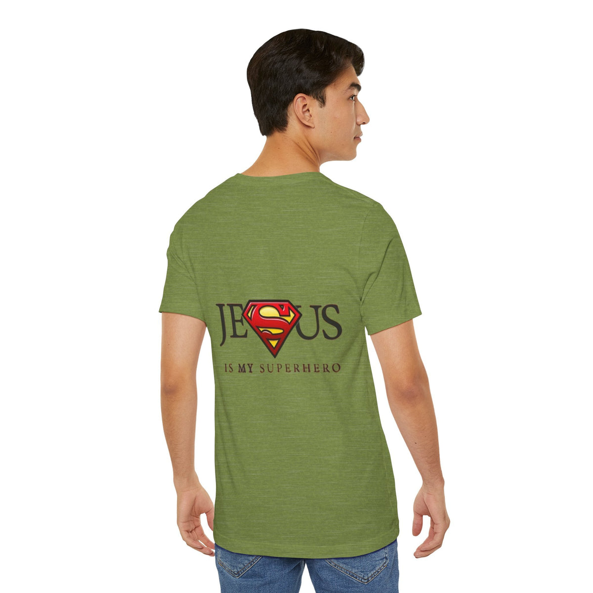 Jesus Is My Superhero T-Shirt — Faith-Based Superman-Inspired Tee Printify