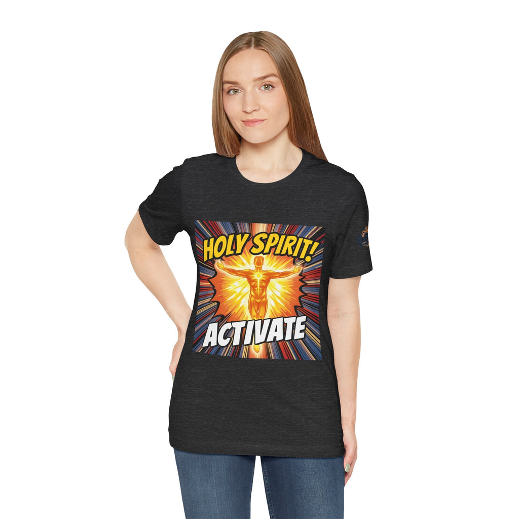 Holy Spirit Activate T-shirt – Superhero Christian T-shirt with Vibrant Power-Up Design for Faith-Fueled Boldness Printify
