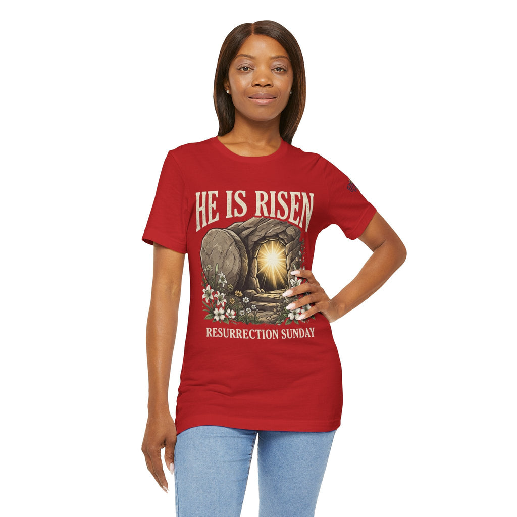 He Is Risen T-Shirt — Jesus Christ Resurrection Easter Tee Printify