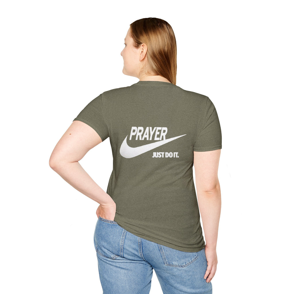 Prayer Just Do It T-shirt - Funny Christian Nike Parody T-shirt - Faith Gear Printify