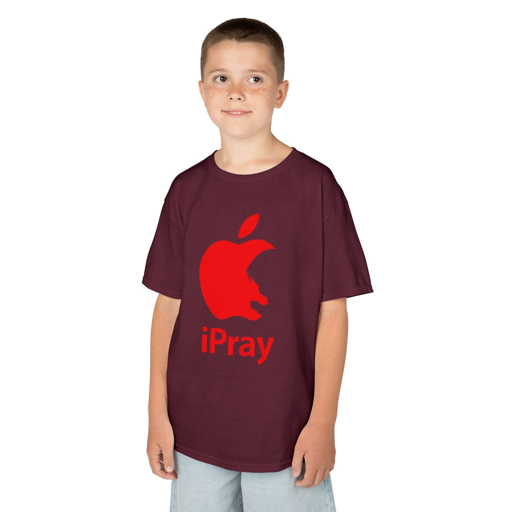 Kids Graphic Tee — Red iPray Logo Prayer Shirt for Children Printify