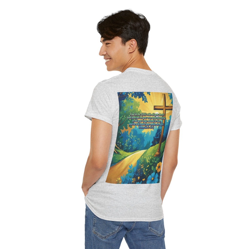 Trust in The Lord Proverbs 3:5-6 Biblical Design Unisex Heavy Cotton Tee Printify