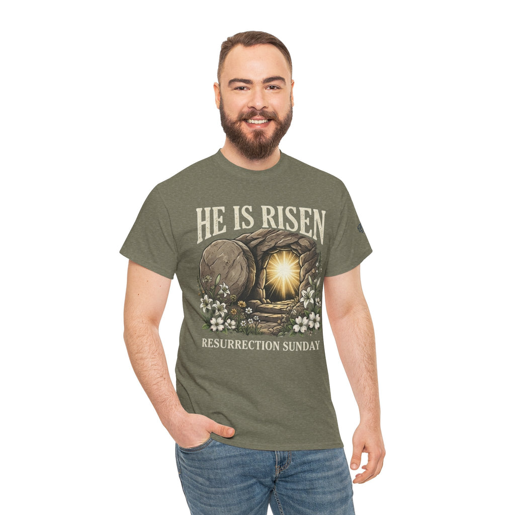 He Is Risen T-Shirt — Jesus Christ Resurrection Easter Tee Printify